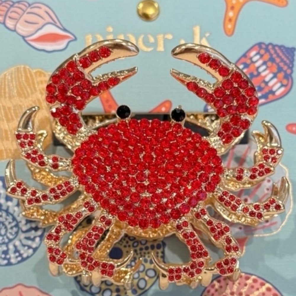 Piper K Bejeweled Crab Hair Clip